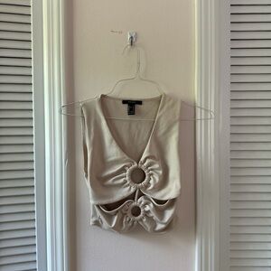 Forever 21 Beige Tank Top with Ring Accents